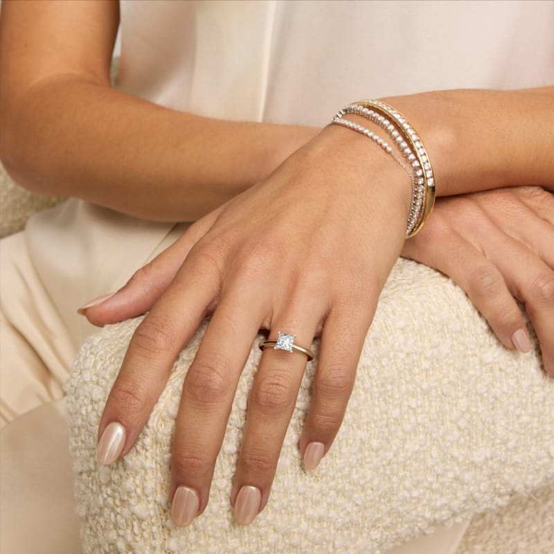 Petite Solitaire Engagement Ring in 14k Yellow Gold