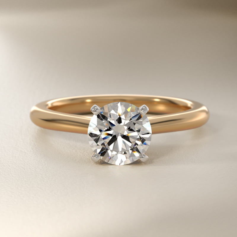 Petite Solitaire Engagement Ring in 14k Yellow Gold