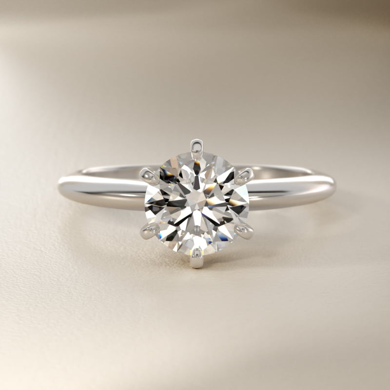 Classic Six-Prong Solitaire Engagement Ring in Platinum
