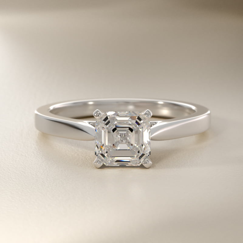 Petite Cathedral Solitaire Engagement Ring in Platinum