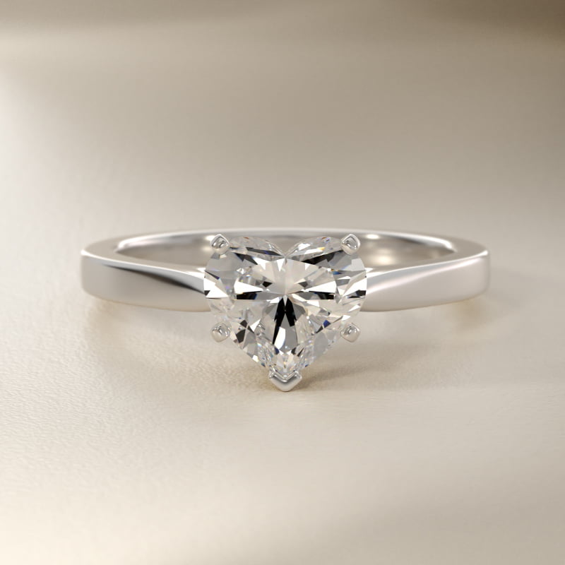 Petite Cathedral Solitaire Engagement Ring in Platinum