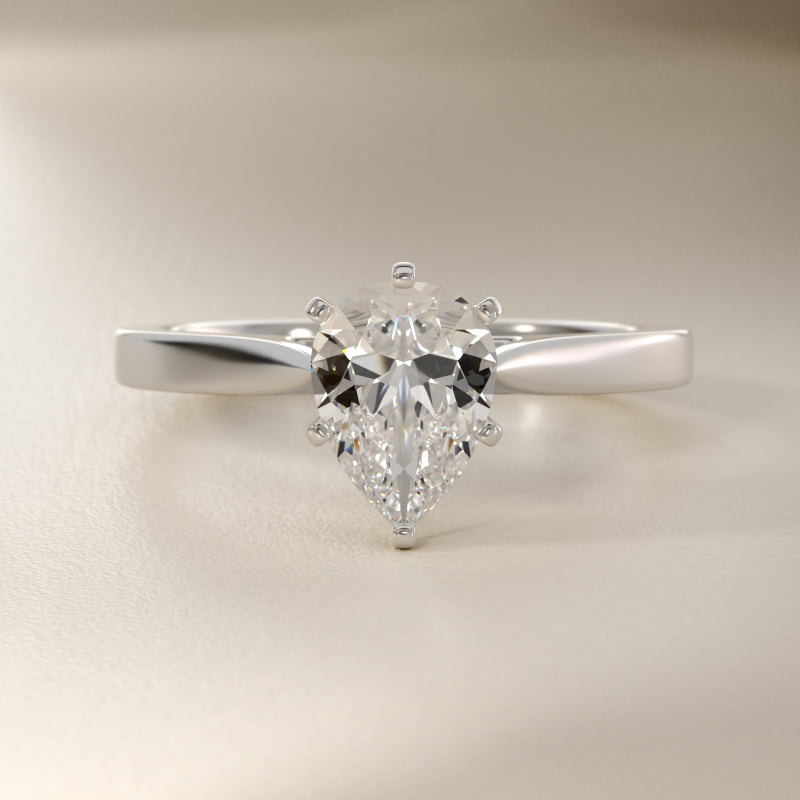 Petite Cathedral Solitaire Engagement Ring in Platinum