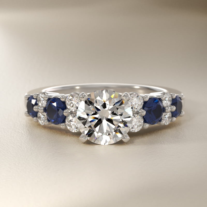 Garland Sapphire and Diamond Engagement Ring in Platinum