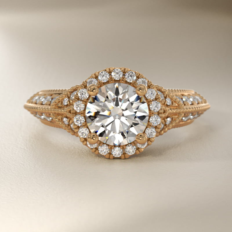 ZAC ZAC POSEN Vintage Inspired Halo Diamond Engagement Ring in 14K Yellow Gold