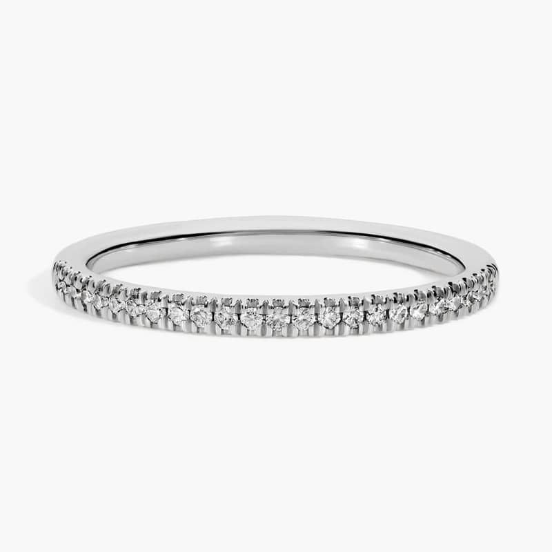 Petite Micropavé Diamond Ring in 14k White Gold (1/10 ct. tw.)