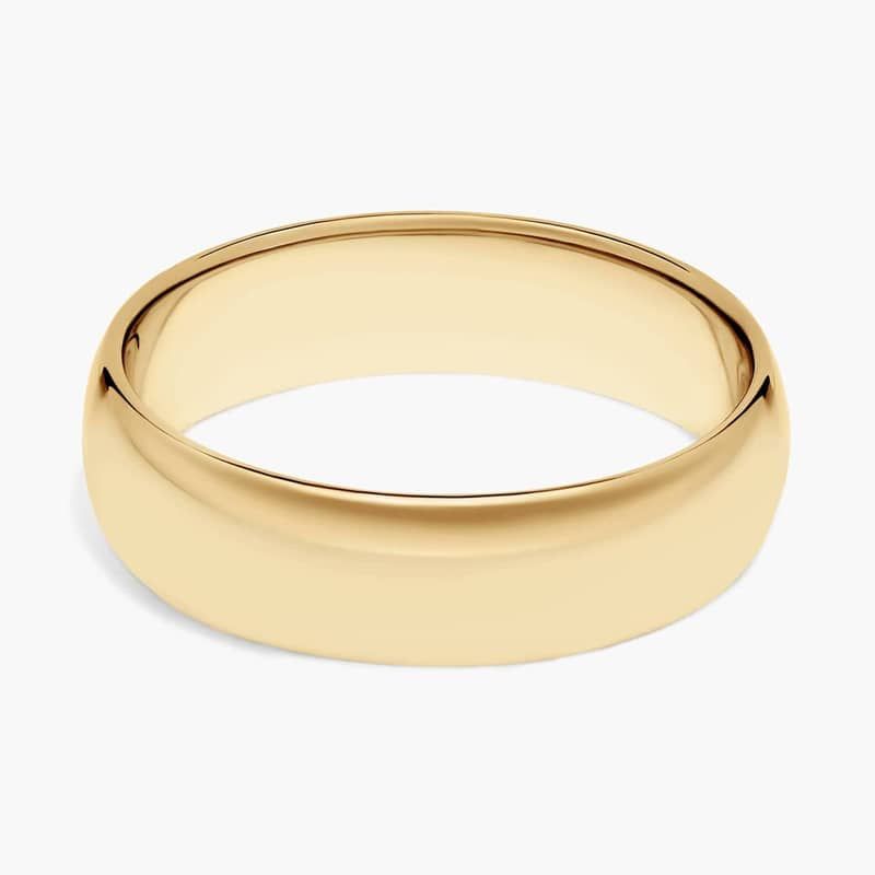 Mid-weight Comfort Fit Wedding Ring in 14k Yellow Gold (6mm)