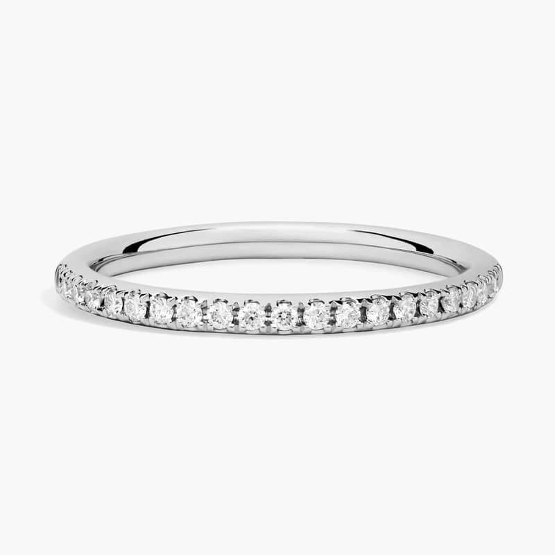 Riviera Pavé Diamond Ring in 14k White Gold (1/6 ct. tw.)