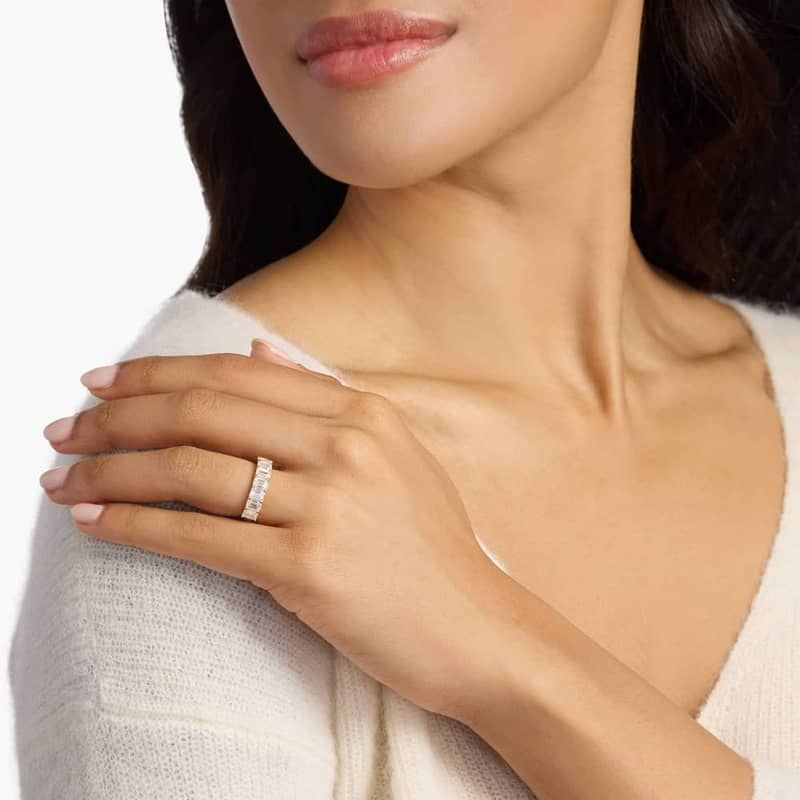 Seven Stone Emerald Lab Grown Diamond Ring in 14k Yellow Gold (2 Ct. tw. - F-G / VS2-SI1)